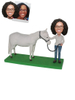 Custom Bobblehead Lady with A White Horse