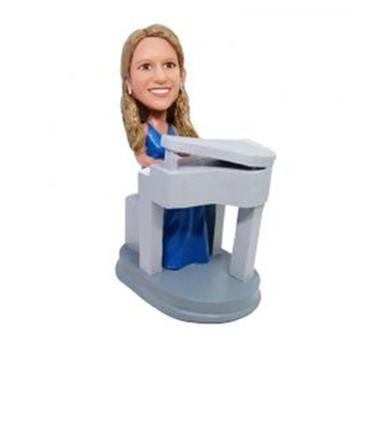 Personalized Custom Bobble Head Lady Playing Piano