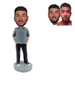 Custom Casual Man Bobblehead Man in Plaid Shirt with Hands in Pockets