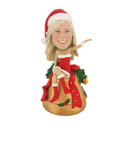 Custom Female Christmas Girls Bobble Head