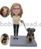 Custom Bobble Head Lady Walking A Dog