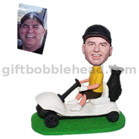 Custom Male Bobblehead Man On A Golf Cart