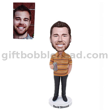 Custom Bobblehead Man Holding A Beer Cans